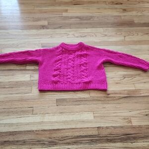 Wonder Nation Fuchsia Cable Knit Sweater